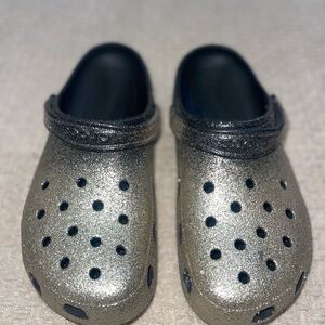 Crocs Classic Clog Black Gold Glitter Mens Size 11